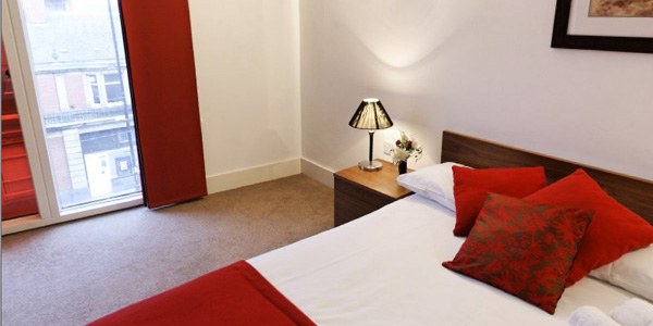 Bedroom in a serviced apartment